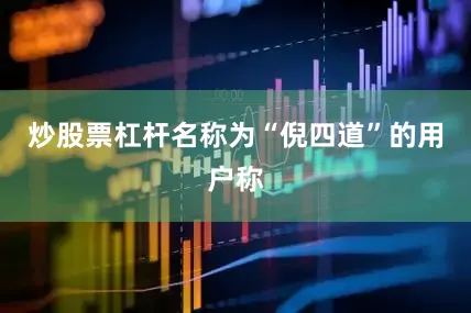 炒股票杠杆名称为“倪四道”的用户称